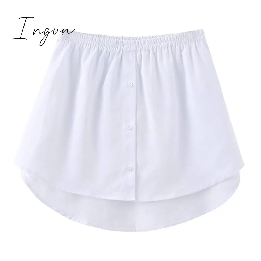Ingvn - Spring Outfits New Style Womens Fake Shirts Hem Underskirts Elastic High Waist Split Half Slips Skirts Hoodies Sweaters Extender Hemline