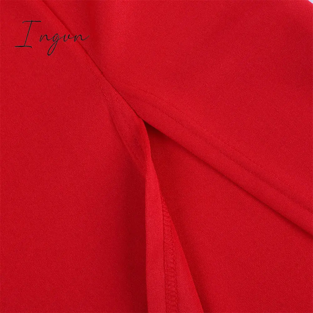 Ingvn - Long Elegant Dresses for Women Summer One Shoulder Maxi Dress Bodycon Sexy Black Slit Fomal Wedding Evening Party Dress 2023