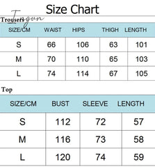 Ingvn - Joggers Baggy Wide Leg Sweatpants Sets Loose Drawstring Low Waist Streetwear Cargo Pants Turtleneck Top 2 Piece Set
