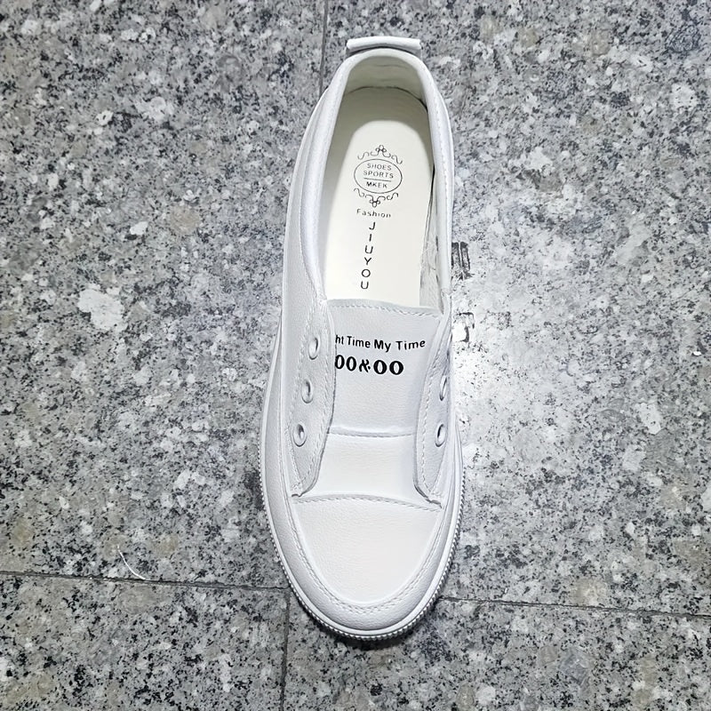 Comfortable White Slip-On Sneakers - Ultra-Comfortable Design, Easy Slip-On Style, Low-Profile Top for Casual Look, Versatile for Various Occasions - Designed Specifically for Active Women, Perfect for Daily Errands, Outdoor
