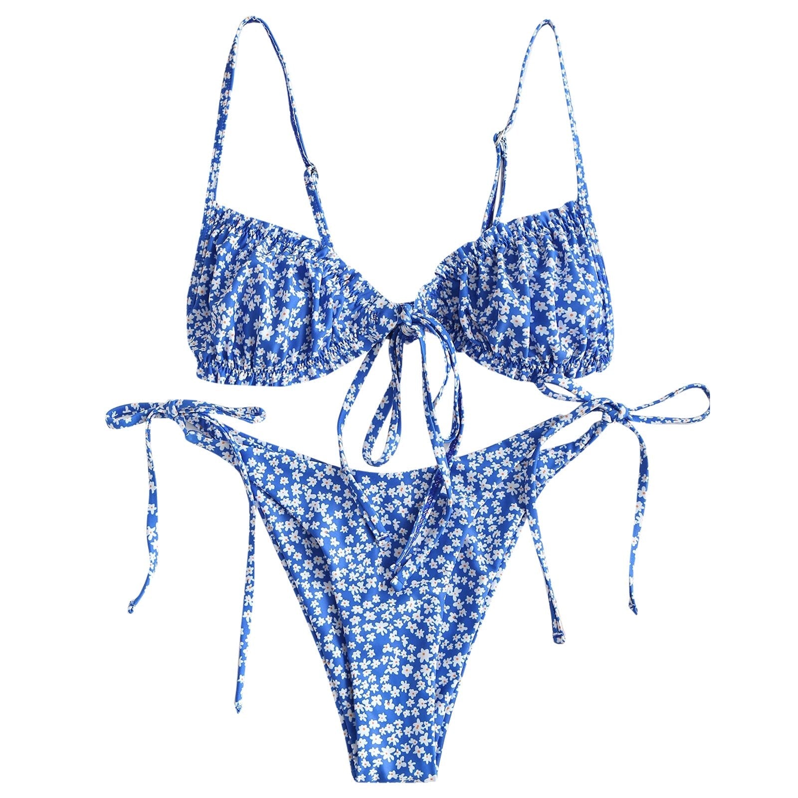 Women's Summer /Leopard Print Swimsuits Bikinis Two-Piece Halter Bandage Beachwear Brazilian Biquini Swimwear