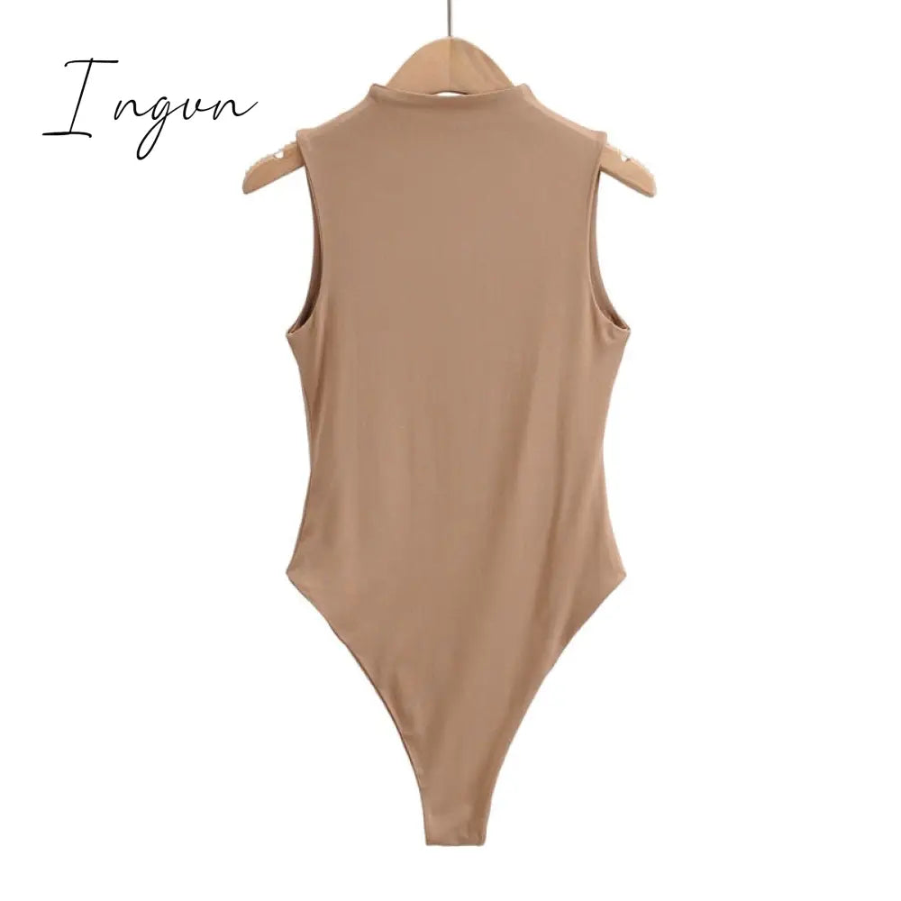 Ingvn - Summer outfits for women elegant bodysuit women sexy bodycon bodysuits black sleeveless one piece outfit women fashion