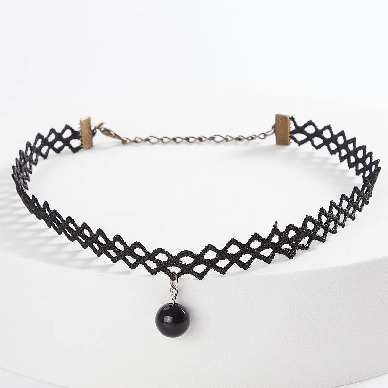 INGVN  New Vintage Gothic Black Necklace for Women Fashion Punk Leather Choker Dark Collar Chain Trendy Jewelry Cool Y2K Accessories