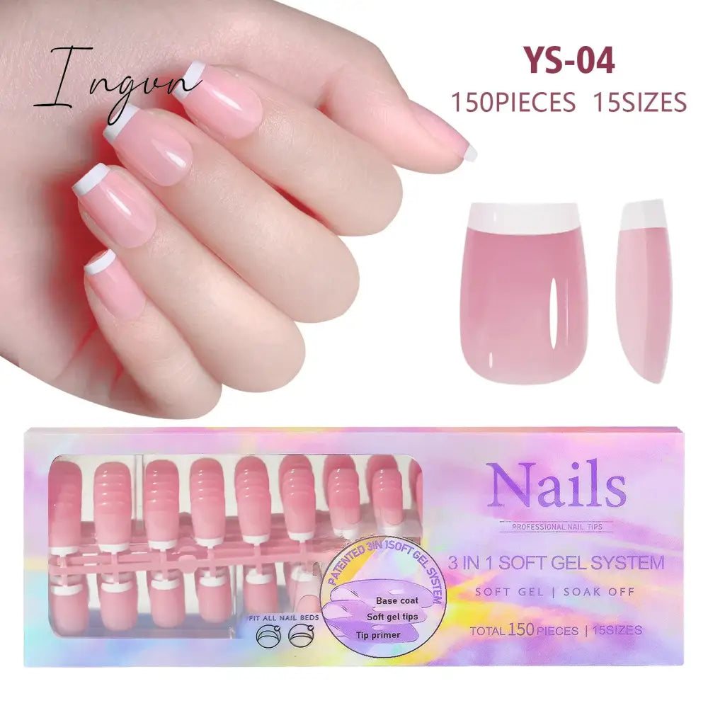 150pcs/box French Coffee Black False Nail Press On Acrylic Nails Almond Removable Nails Art Tools For DIY Manicure Design