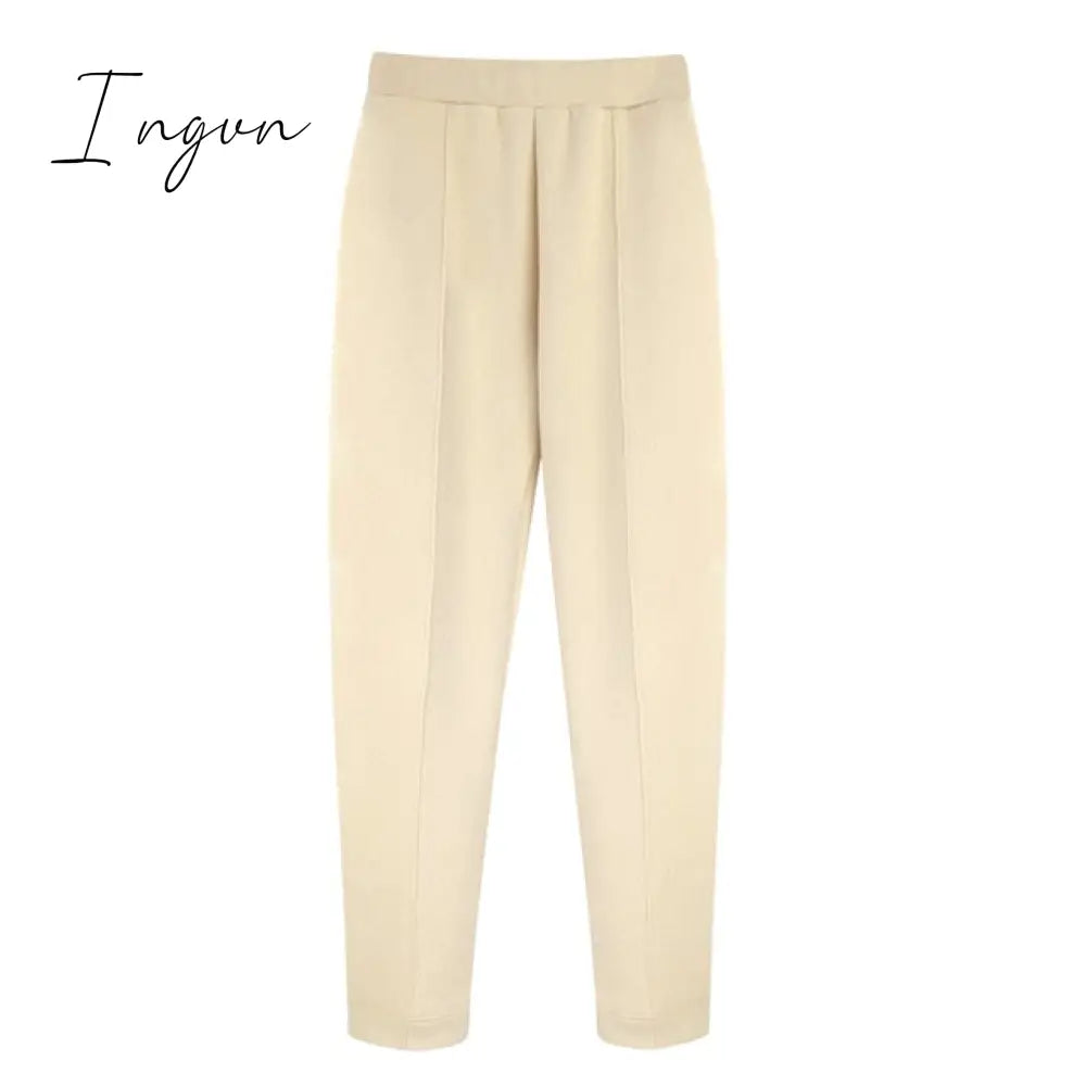 Ingvn - Women Unisex Couple Fleece 100% Cotton Suits 2 Pieces Sets Casual Tracksuit Hoodies Sweatshirt Pants Plus Size