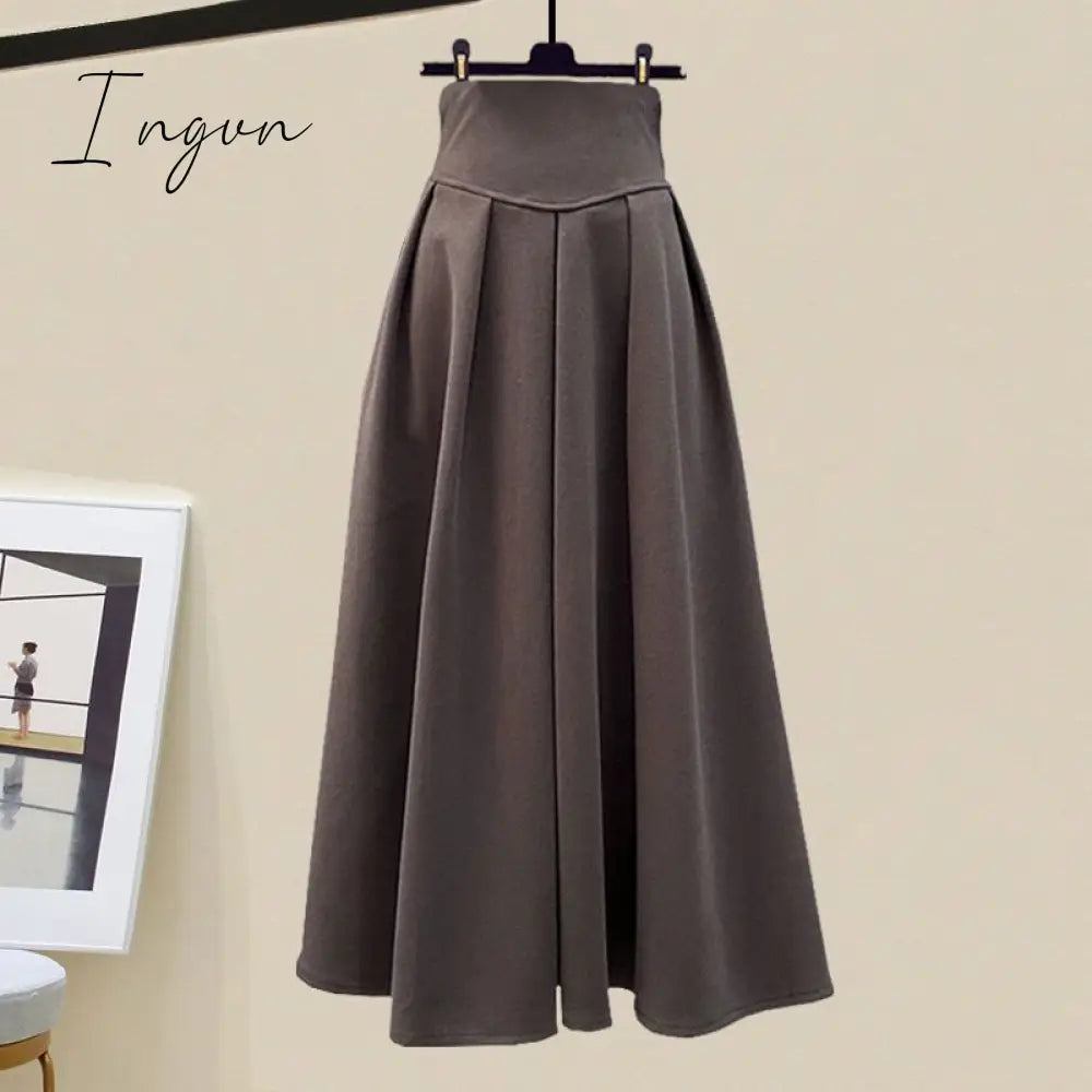 Ingvn - Spring and Autumn Set Women's 2023 New Korean Edition High End Plaid Suit Top Slim and Versatile Half Skirt Two Piece Set