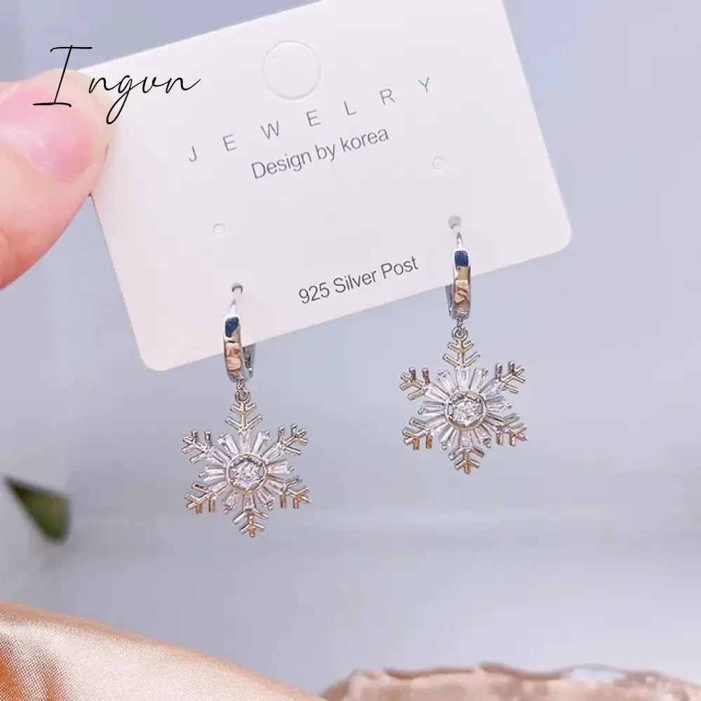 Colourful Zircon Christmas Tree Earrings For Women Sparkling Crystal Snowflake Elk Earring Girls New Year Holiday Jewelry Gifts