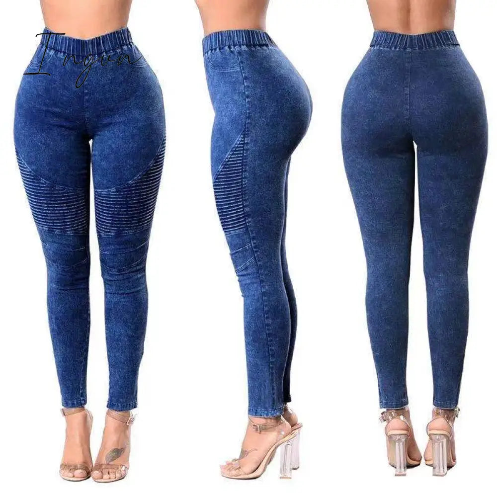Ingvn - Autumn Winter Pants  For Women High Waist Vintage Baggy Mom Jeans Korean Fashion Denim Overalls Trousers Pants Streetwear