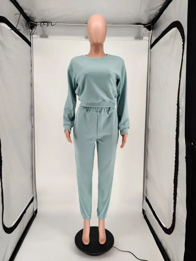 Ingvn - Women Tracksuit Set Jogger Matching Sets Lounge Wear Autumn Winter Sweatsuits for Women Sport Suit Set Two Piece Outfits Casual