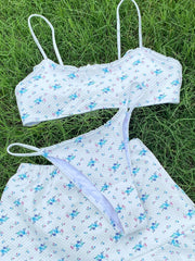 Floral Print Bikini Set Push Up Swimsuit Wrap Swimwear Women Sexy Bikinis Bordered Summer Bathing Suit Beach Wear