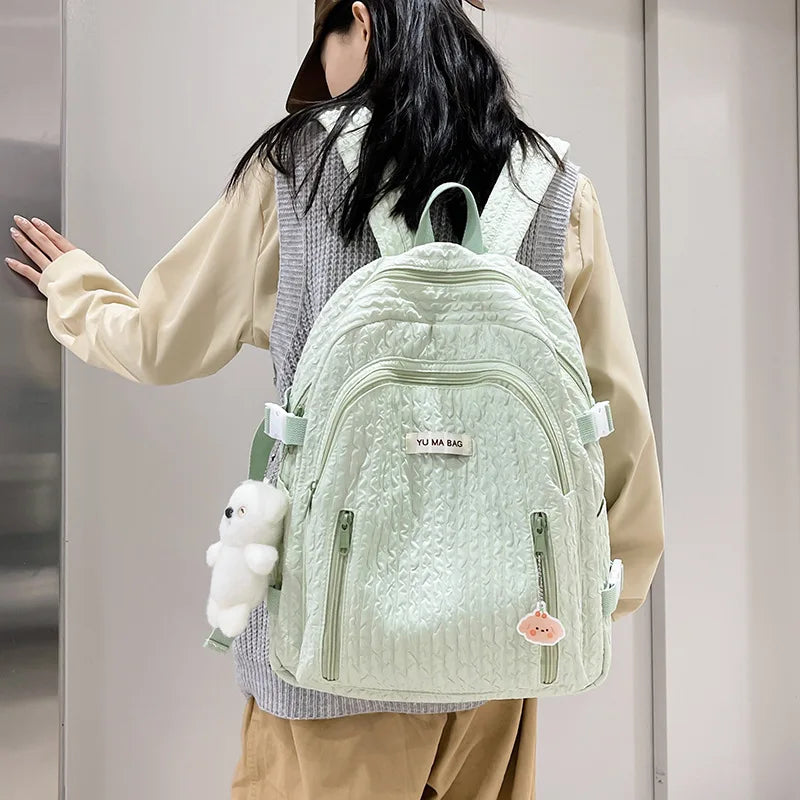 Ingvn  Women's Cute University Backpack Girls' Travel Book Backpacks Soft Girl Package Fashion Women's Casual Bag Large Capacity Pack