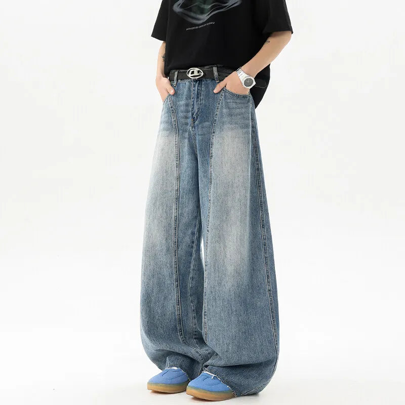 Wide Leg Washed Baggy Loose Fit High Waisted Vintage Denim Jeans Casual Streetwear Trendy Stretch Comfy Women Men Unisex Fashion