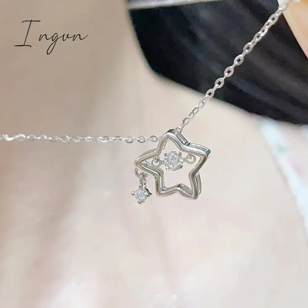 Fashion Shine Crystal Star Star Pendants Necklace For Girl Women Chains Personality Aesthetic Design Necklaces Y2k Jewelry