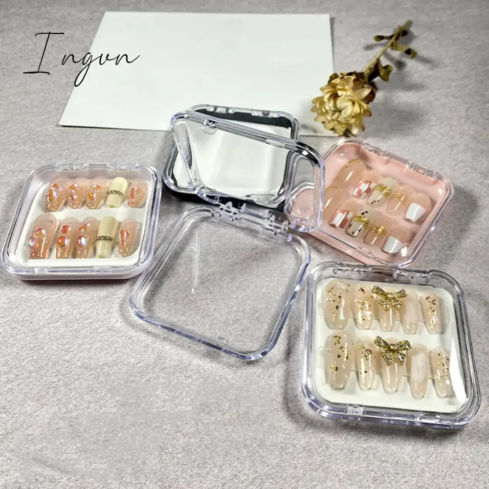 10Pcs Press on Nail Storage Box False Nail Packaging Box for Home Use