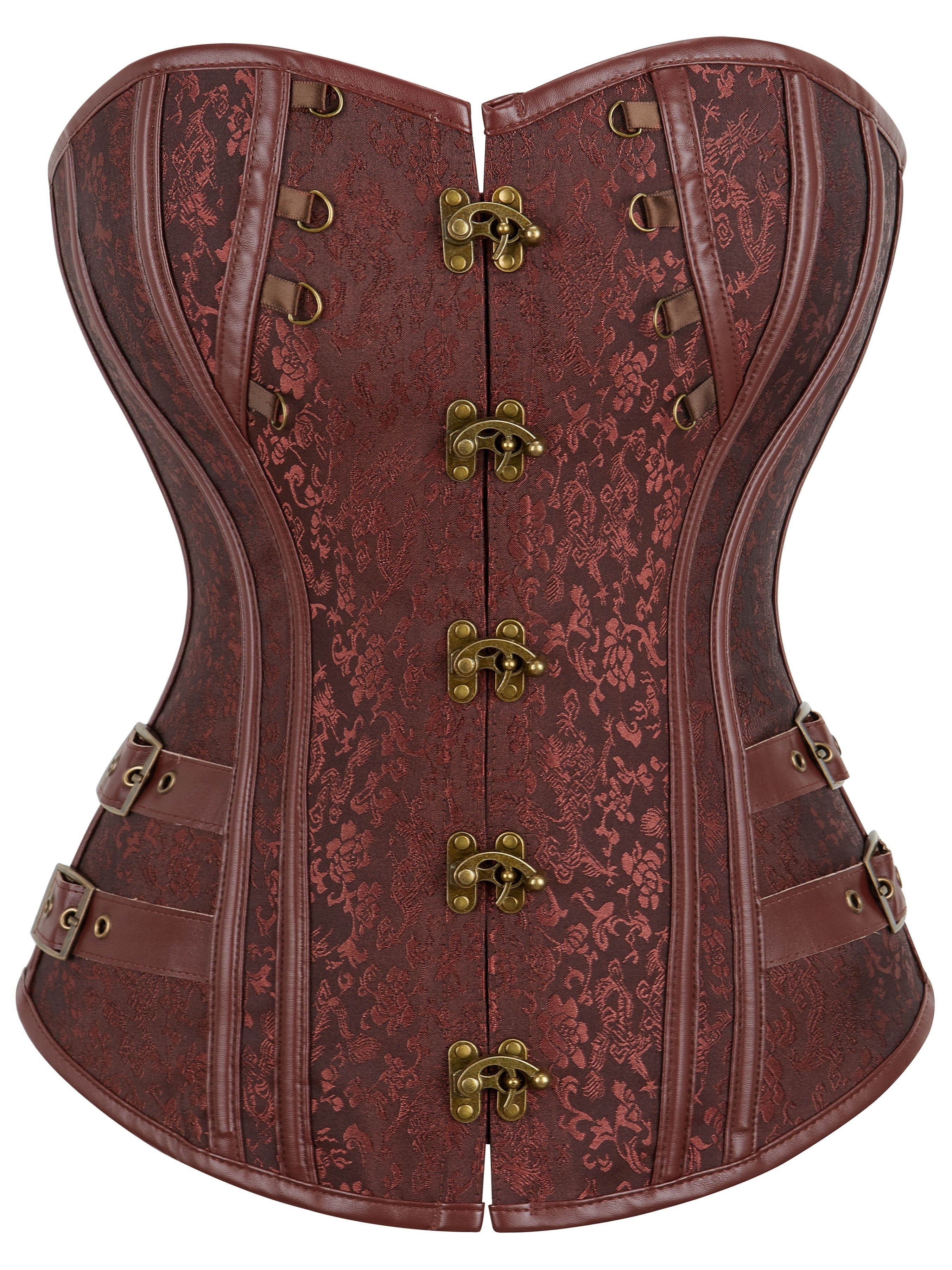 Floral Chic Corsetry - Tummy Control, Lace Up, Front Hook, Court Style Bustier with Adjustable Straps for Women's Shapewear and Underwear - Comfortable, Breathable, and Stylish
