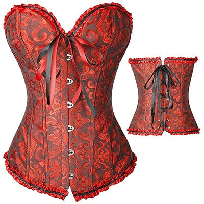 Plus Size Bustier Corsets Gothic Lace Up Binders and Shapers Overbust Body Shapewear Women Sexy Slimming Waist Trainer Boned 6XL