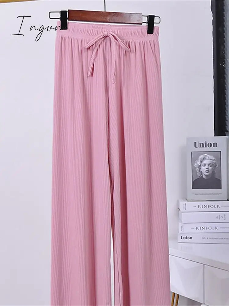 Ingvn - Women's Wide Leg Chinos Pants Trousers Black Pink Beige Streetwear Lightweight Casual Outdoor Causal Daily Full Length Comfort Plain S M L XL 2XL