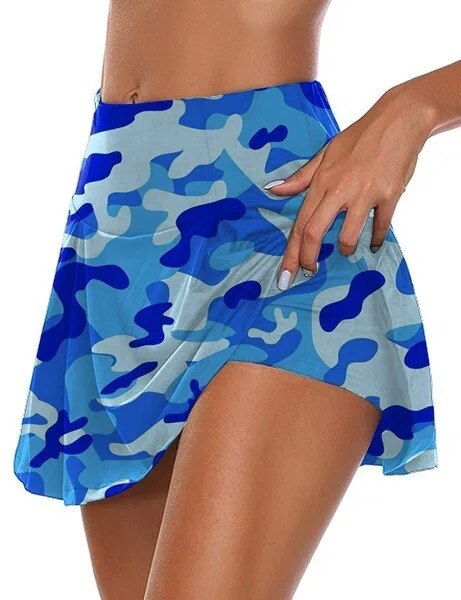 Women Sport Yoga Shorts Women Ladies Cool Shorts Short Fitness Camouflage Elastic Running Outdoor Broadcloth Print Polyester