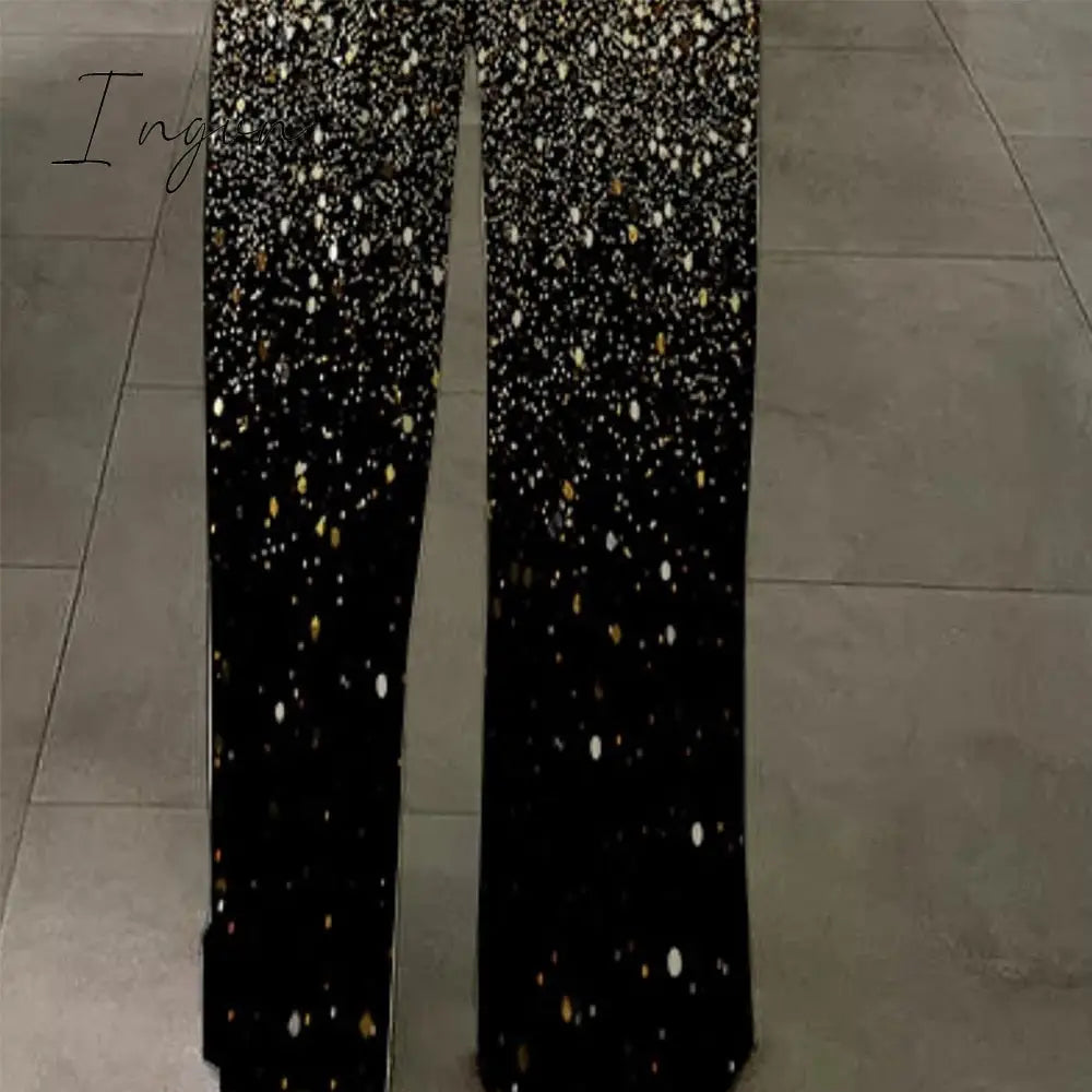 Ingvn - Jumpsuits Overalls New Womens Printed Sleeveless Sexy Strapless Jumpsuit Pants Fashion Straps Sequins Gold Night Evening