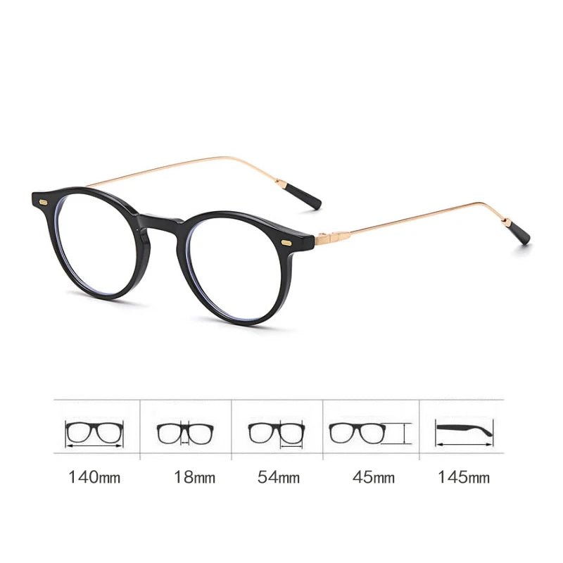 INGVN  Korean Small Clear Round Glasses Frame Women Sweet Girl Ins No Makeup Plain Glasses Men Eyewear Cute Decorative Computer Glasses