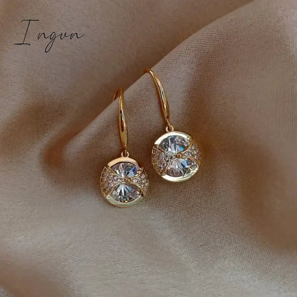 Exquisite Flower Zircon Stud Earrings For Women Leaves Geometric Rhinestone Earring Girl Party Birthday Christmas Jewelry Gifts
