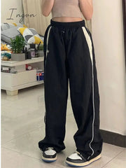 Ingvn - Casual Baggy Pants Women Vintage Oversized Hip Hop Joggers Harajuku Streetwear BF Female Sweatpants Wide Leg Trousers