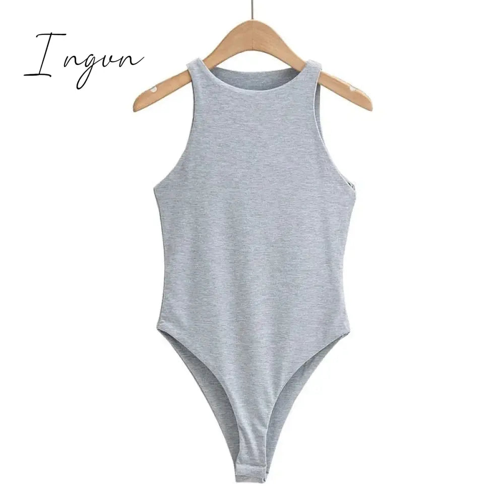Ingvn - Summer outfits for women elegant bodysuit women sexy bodycon bodysuits black sleeveless one piece outfit women fashion
