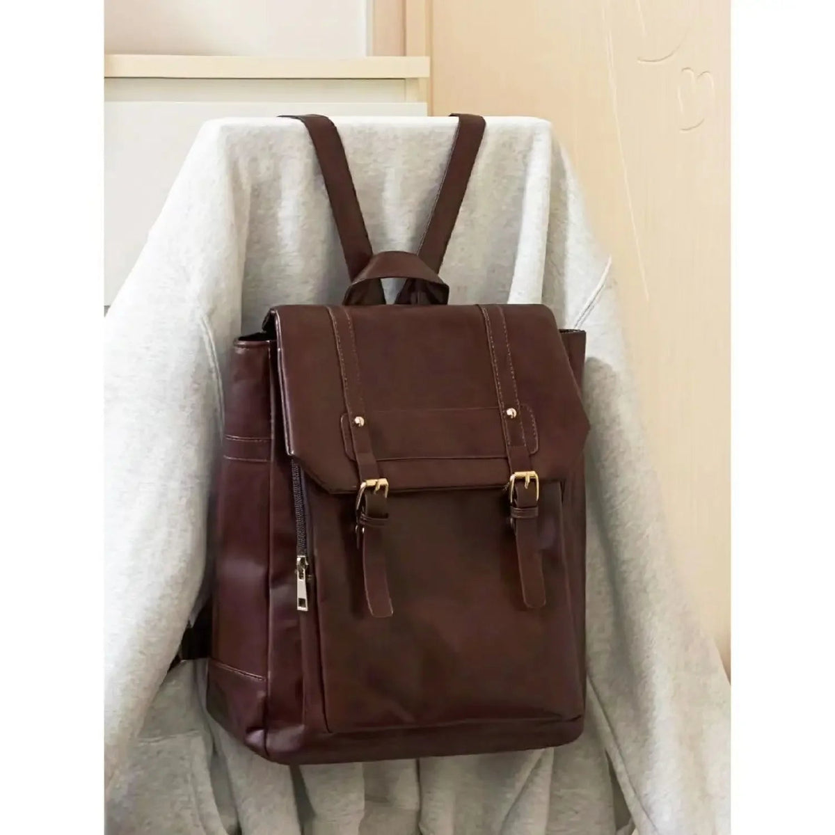 Ingvn  Japanese JK Uniform Style School Backpack Women Autumn New Vintage Brown Bag College Student Classroom Backpacks