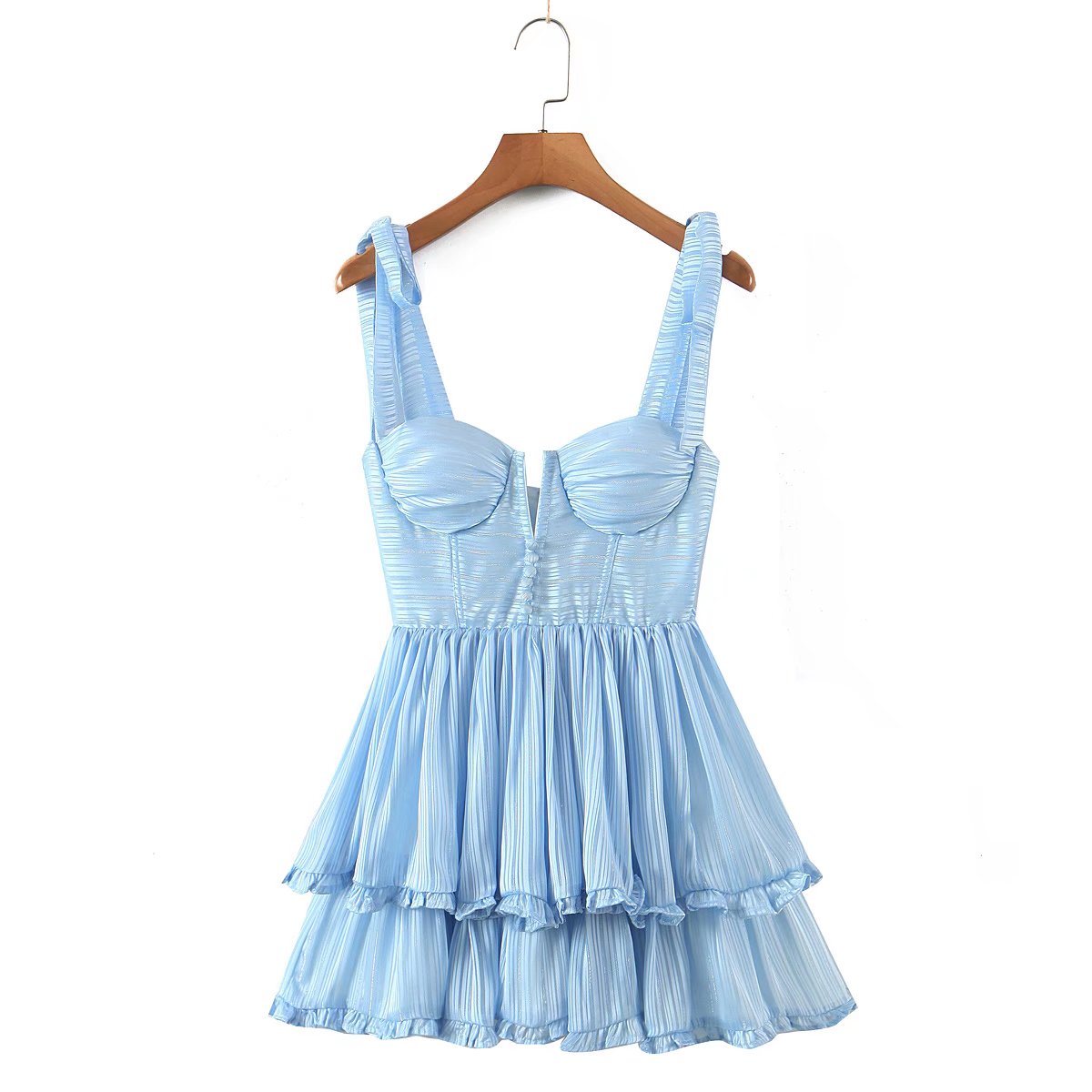 Fashion Women Spaghetti Strap Ruffle Cake Chiffon Dress Sexy Ladies Floral Print Holiday Party Mini Dress Summer Robe