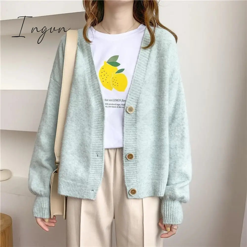 Ingvn - Women Cardigans Sweater Tops Cashmere Casual Sweater Jacket Chic Tops Woman's Sweater Cardigans jersey knit Jumpers
