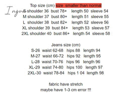 Ingvn - European Style Denim Suit Fashion Outfit Women New Flower Sequined Denim Jacket Short Jacket &amp; Jeans Pants Two-Piece Set Female