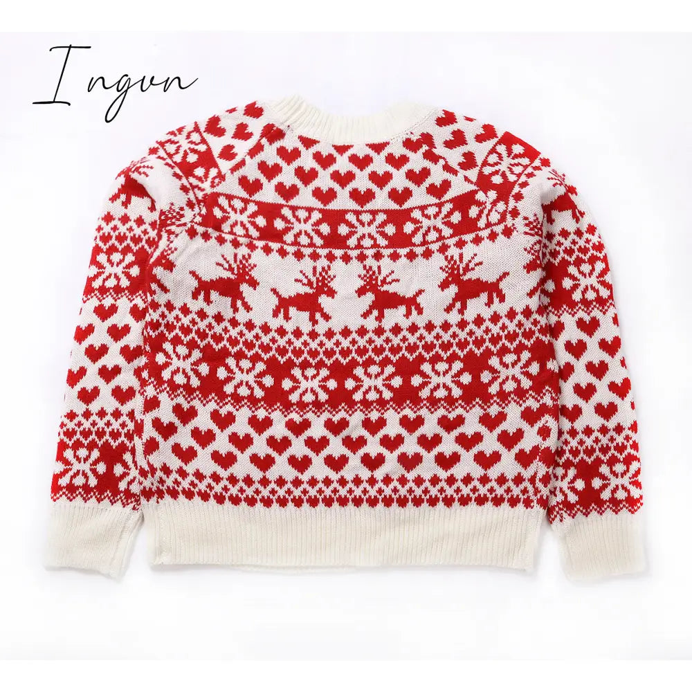 Ingvn - Fashion Autumn Winter Long Sleeve Loose Christmas Dresses Ladies Christmas Print A-line Mini Dress tops New Women