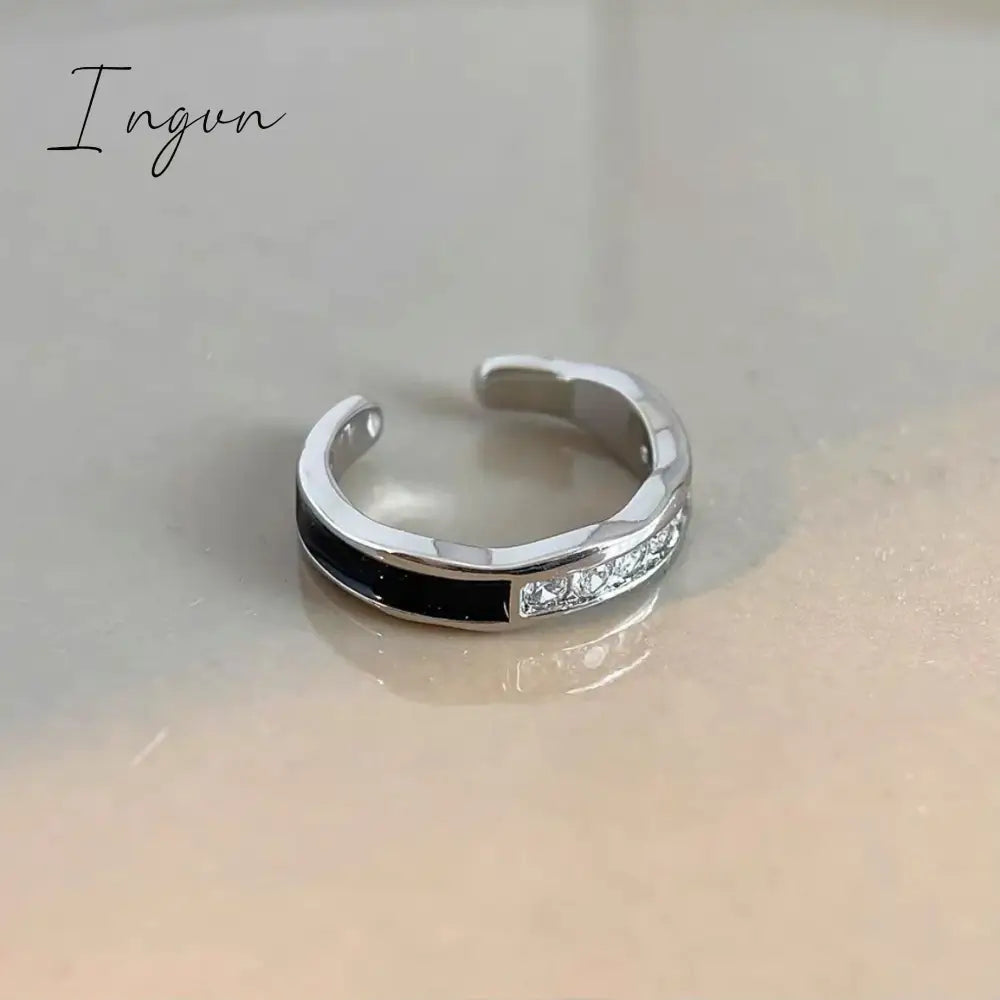 Simple Vintage Zircon Heart Rings For Women Ring Korean Fashion Cold Wind Index Finger Ring Metal Wedding Couple Party Jewelry