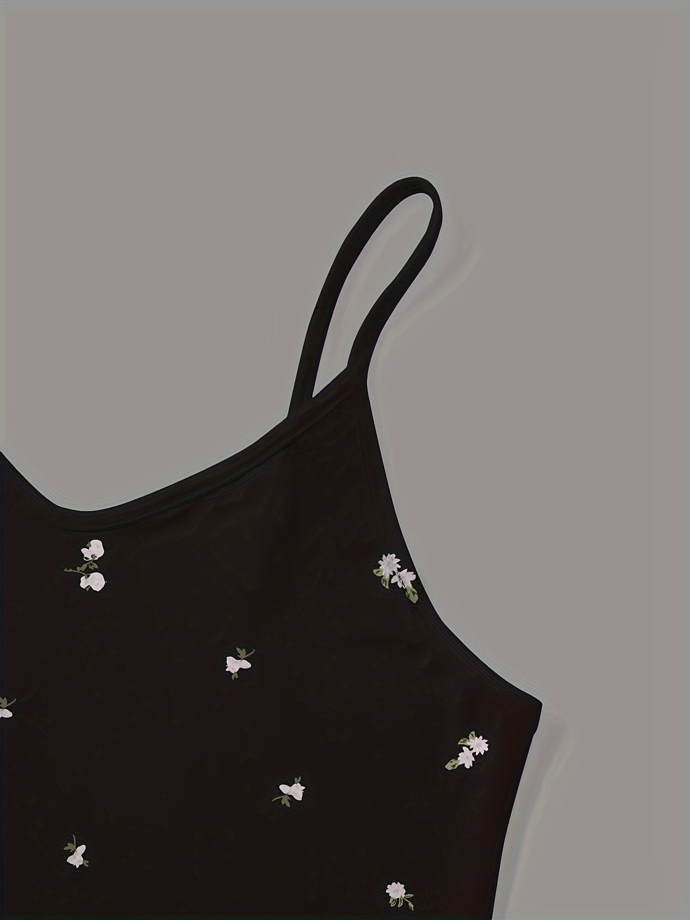 Womens Elegant Ditsy Floral Print Midi Slip Dress - Soft Micro Elasticity V Neck Backless Design, Comfortable Knit Fabric, Random Printing, Perfect for Home Wear All Seasons