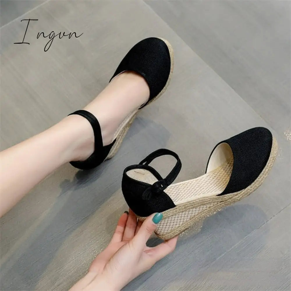 Ingvn - Espadrilles Wedges Woman Sandals Summer 2023 New In Ladies Comfort Casual Shoes Party Sandals Footwear Zapatillas Mujer Verano