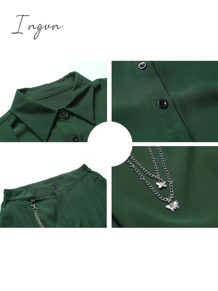 Ingvn - Wide Leg Pants Irregular Big Size Two Piece Suit New Lapel Long Sleeve Loose Fit Women Fashion Spring Autumn