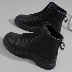 Women's Winter Snow Boots - Casual High-Top, Warm & Comfy with Lace-Up Design, Round Toe, Thick Sole, PU Cover, Rubber Sole