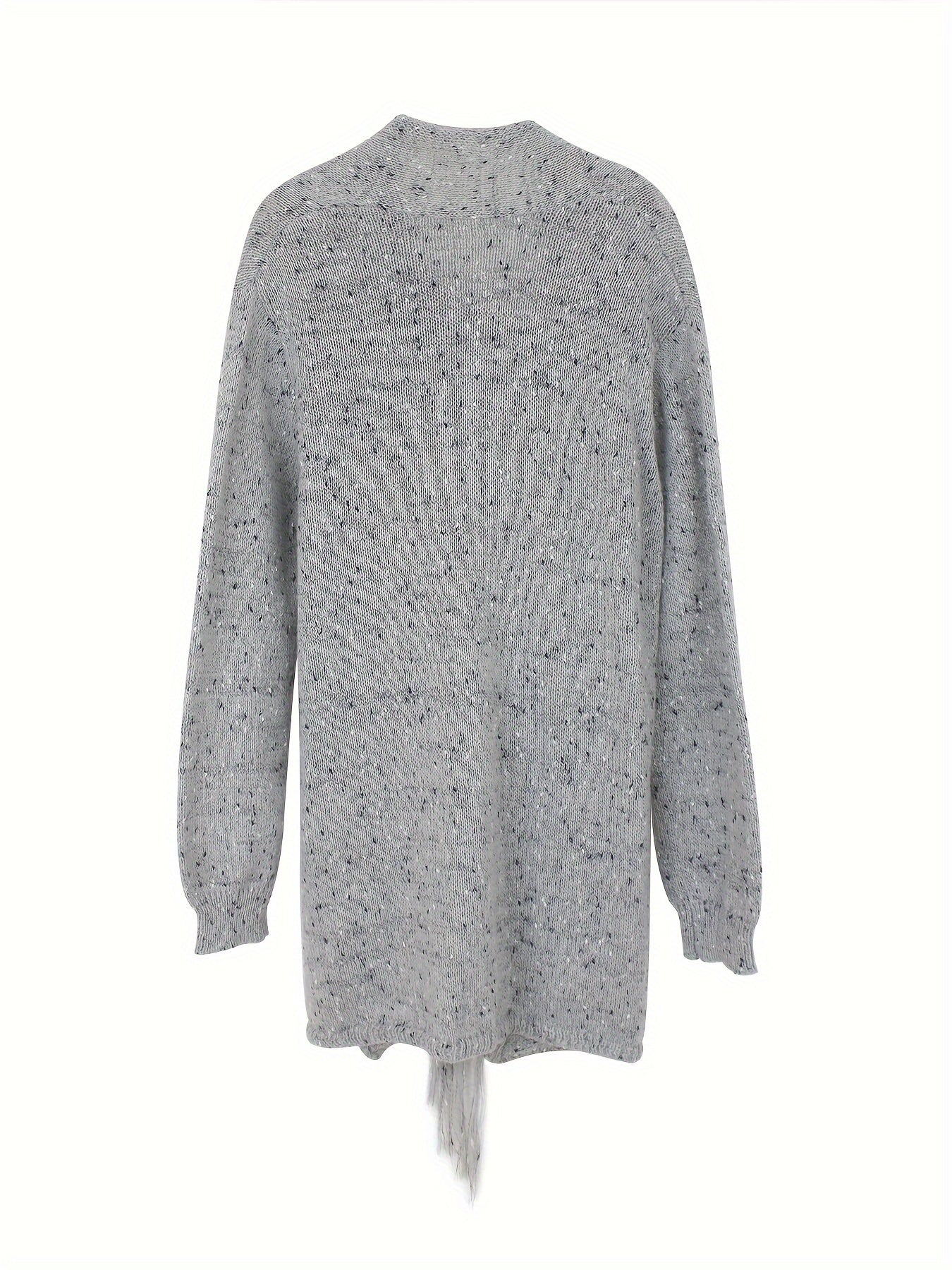 Stylish Fringe Hem Poncho Cardigan - Women's Elegant Long Sleeve Cross Hem Cardigan for Fall & Winter - Soft, Cozy, and Versatile Winter Wear with Button Front and Chic Design