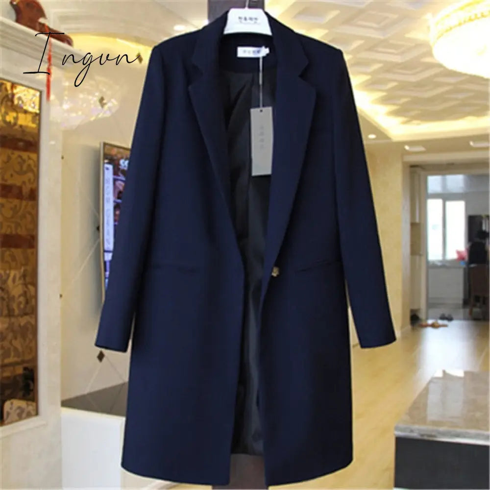 Ingvn - Spring Autumn Blazers Women Small suit Plus size Long sleeve jacket Casual tops female Slim Wild Blazers Windbreaker coat