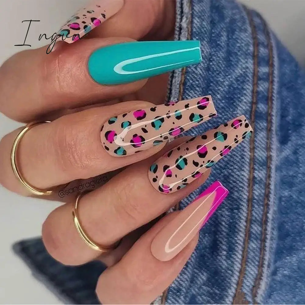 Extra Long Coffin Ballerina False Nails Fake Nails With Designs Press On Nails Manicure Tool Nail Accessory Full Cover Nail Tips