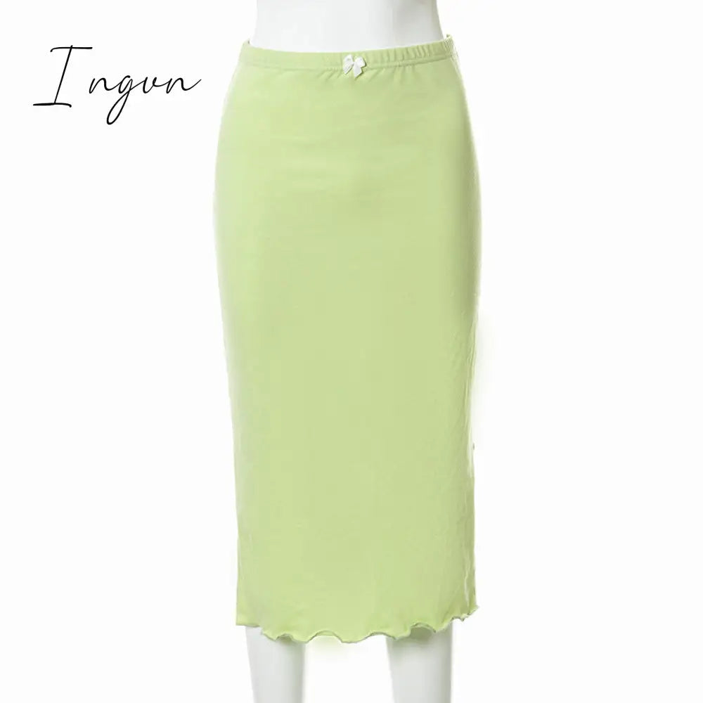 Ingvn - Autumn Fairy Grunge Long Tulle Skirts Women Kawaii Plaid Black Skirt Harajuku Low waisted Skirt Korean Fashion