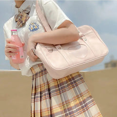 INGVN  Japanese Heart Patchwork Women Handbags High-capacity Streetwear Simple Messenger Bag All Match Fashion Shoulder Bags Y2k Preppy
