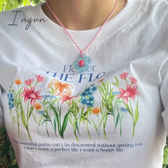 Girl Hollow Flower Necklace For women Temperament Niche Collarbone Chain Korean Fashion Neck Colorful Rope Chain y2k Jewelry