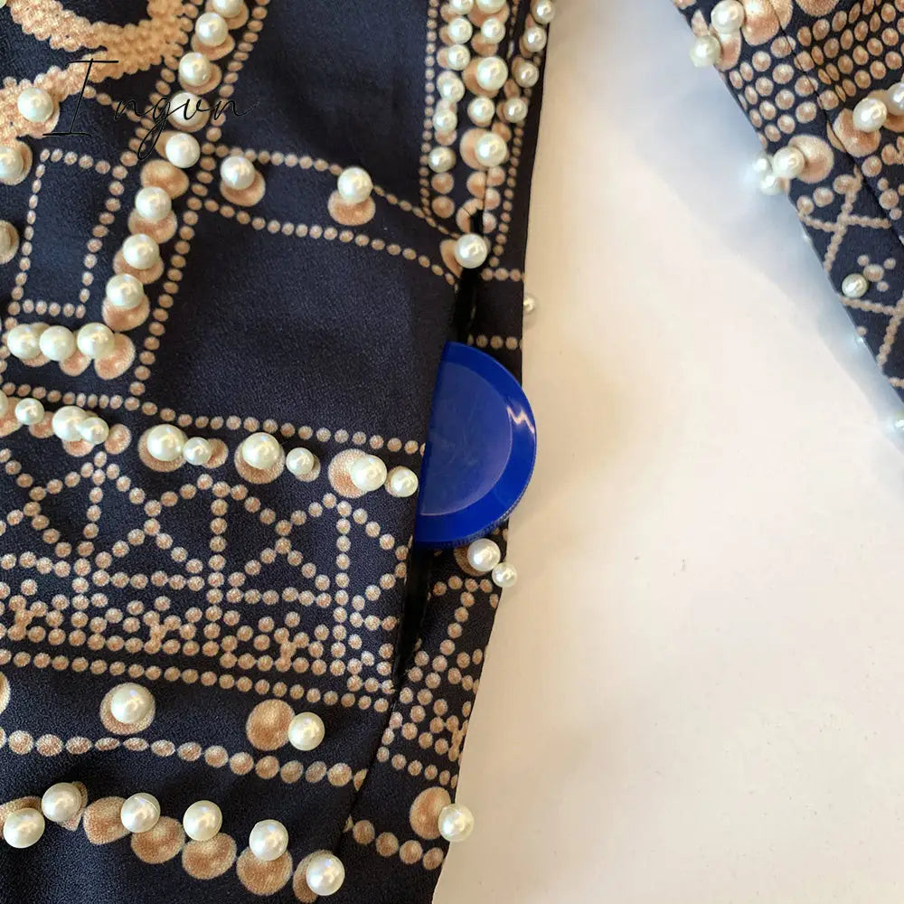 Ingvn - new Beaded Geometric Autumn Winter Long Sleeves V-Neck Vintage Ladies Outwear vintage fashion Overcoats