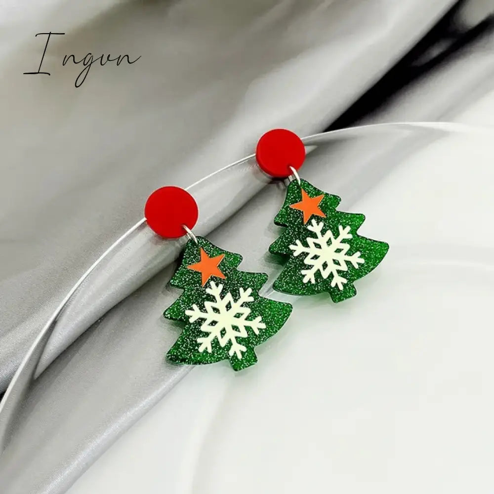 Moving Santa Claus Tassel Dangle Earrings For Women Christmas Tree Snowflake Asymmetric Long Chain Earring New Year Jewelry Gift