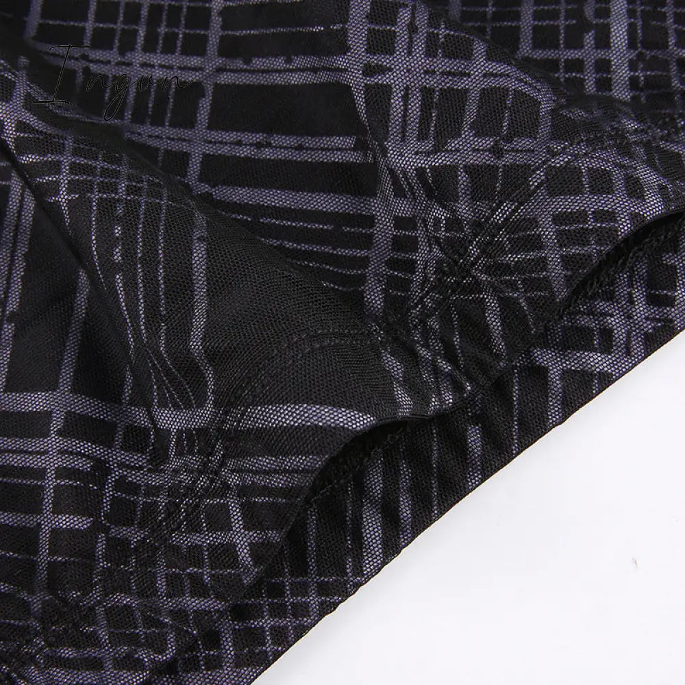 Ingvn - Autumn Fairy Grunge Long Tulle Skirts Women Kawaii Plaid Black Skirt Harajuku Low waisted Skirt Korean Fashion