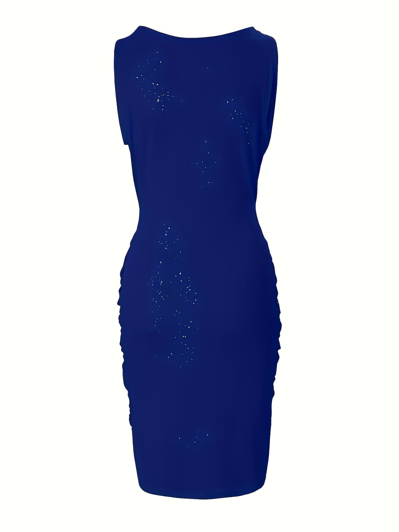Chic Twist Front Ruched Bodycon Dress - Alluring Sleeveless V-Neckline, Figure-Enhancing Fit for Stylish Women