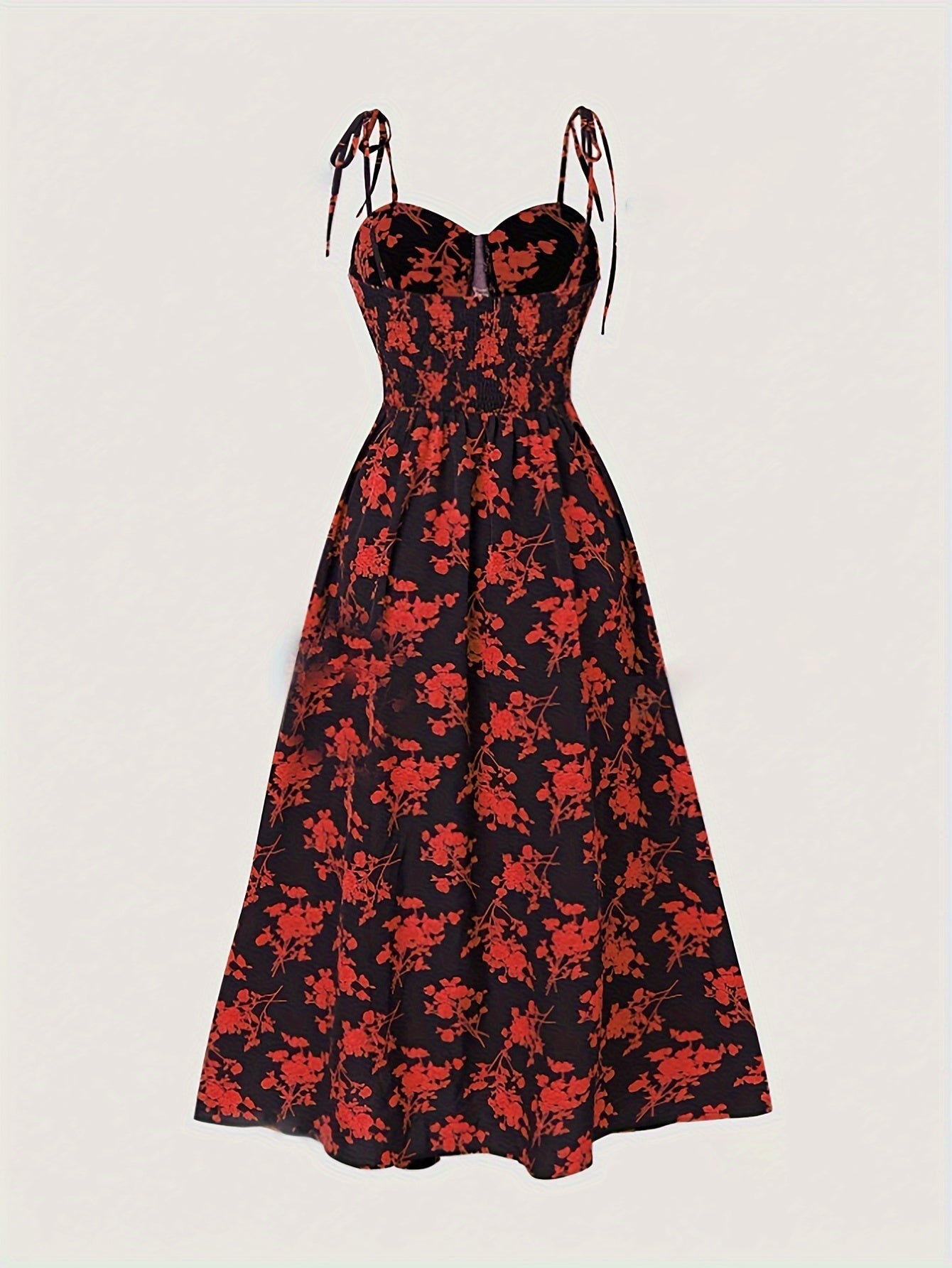 Chic Summer A-line Floral Dress with Sweetheart Neck - Strapless, Easy Maintenance, Women's Non-Sheer Cami Style