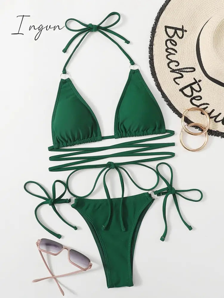 Ingvn - 2023 Trends Sexy Micro Bikini Criss Cross Swimwear Bandage Woman Swimsuit Female Thong Bikinis Set 2 Piece Women Bathing Suit Beachwear
