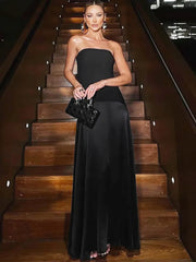 Off-shoulder Strapless Sexy Maxi Dress For Women Gown Solid Fashion Backless Sleeveless High Waist Bodycon Long Dress